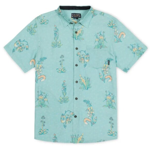Baja Llama Other - Baja Llama Flower Personalities Short Sleeve Button-up Shirt Nighthawk Size Med